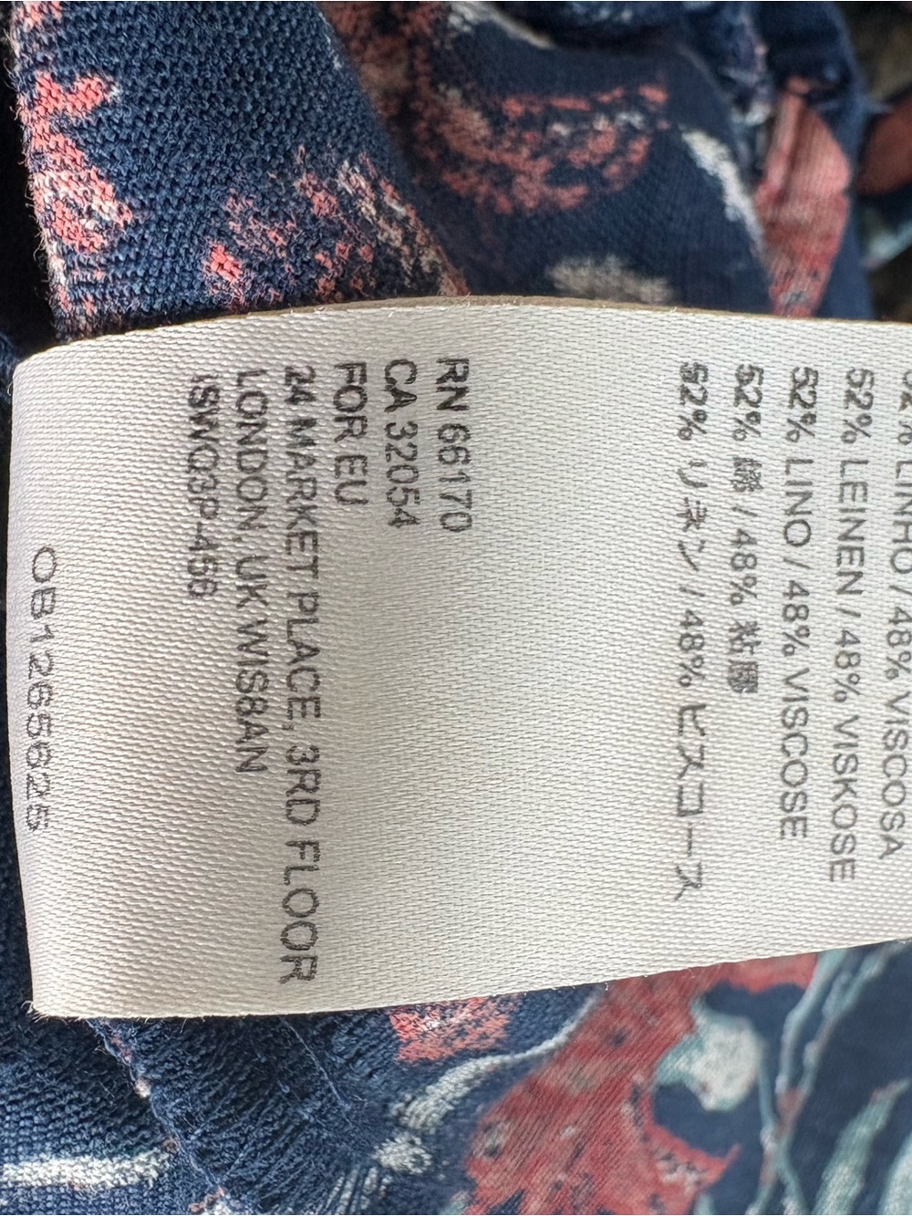 Free People Linen Boho Floral Tie-Back Crop Top with Coral Embroidery - Picture 4 of 4